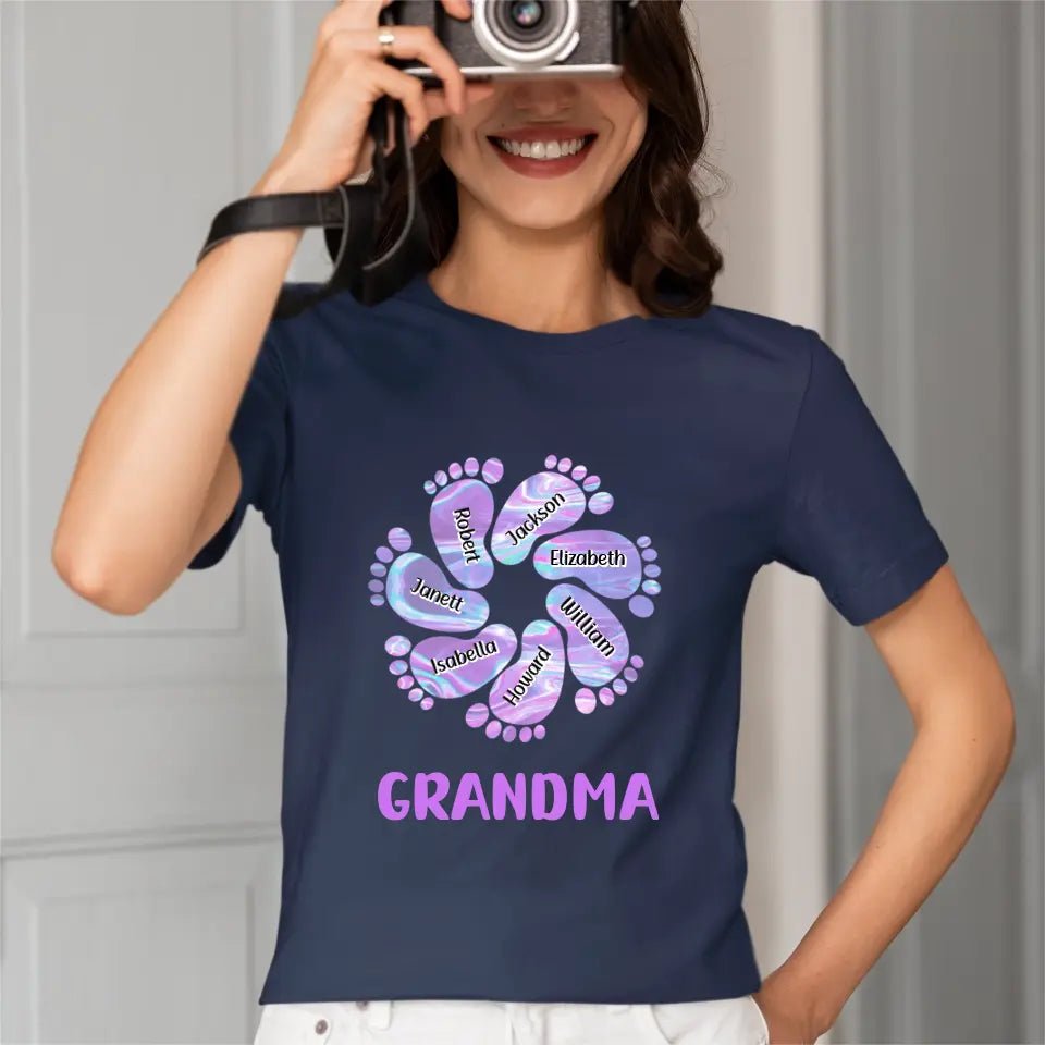 Family Personalized Custom Unisex T-shirt - Birthday Gift For Grandma, Happiness Is Being A Grandma - OLESA