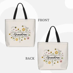 Family Personalized Garden Bees Zippered Bag For Grandma - OLESA