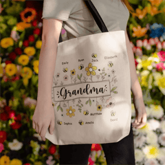Family Personalized Garden Bees Zippered Bag For Grandma - OLESA
