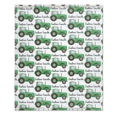 Farm Tractor Custom Name Blanket - Gifts for baby - OLESA