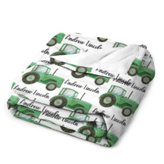 Farm Tractor Custom Name Blanket - Gifts for baby - OLESA