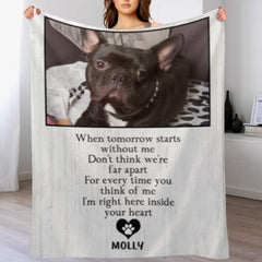For Every Time You Think Of Me, I'm Right Here Inside Your Heart - Upload Image, Personalized Blanket - ARNOVIC