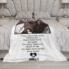 For Every Time You Think Of Me, I'm Right Here Inside Your Heart - Upload Image, Personalized Blanket - ARNOVIC