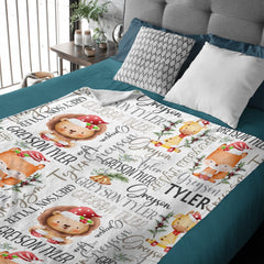 Free Shipping✈️Christmas Safari Name Custom Baby Blanket - OLESA