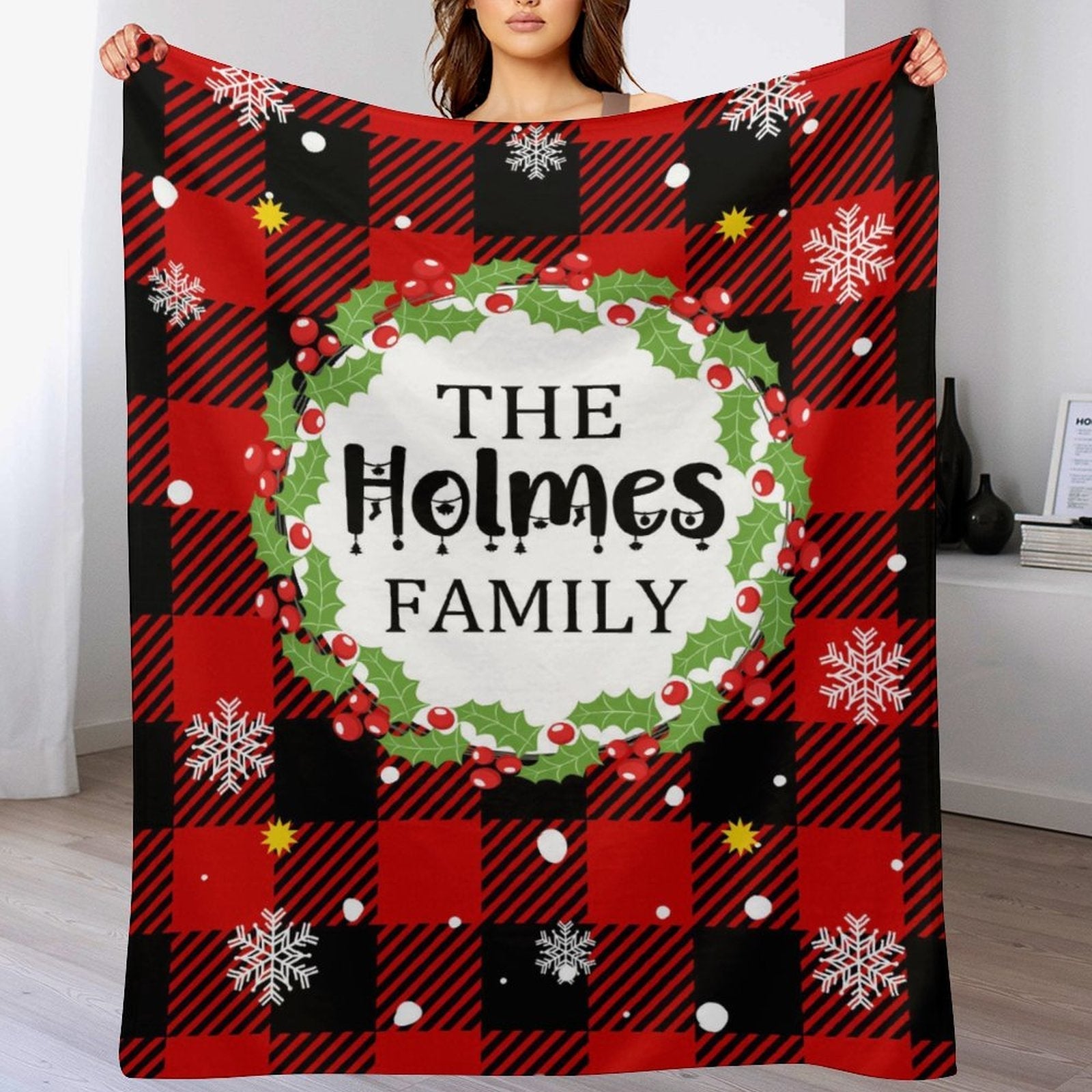 Free Shipping✈️Custom Christmas Buffalo Plaid Blanket - OLESA
