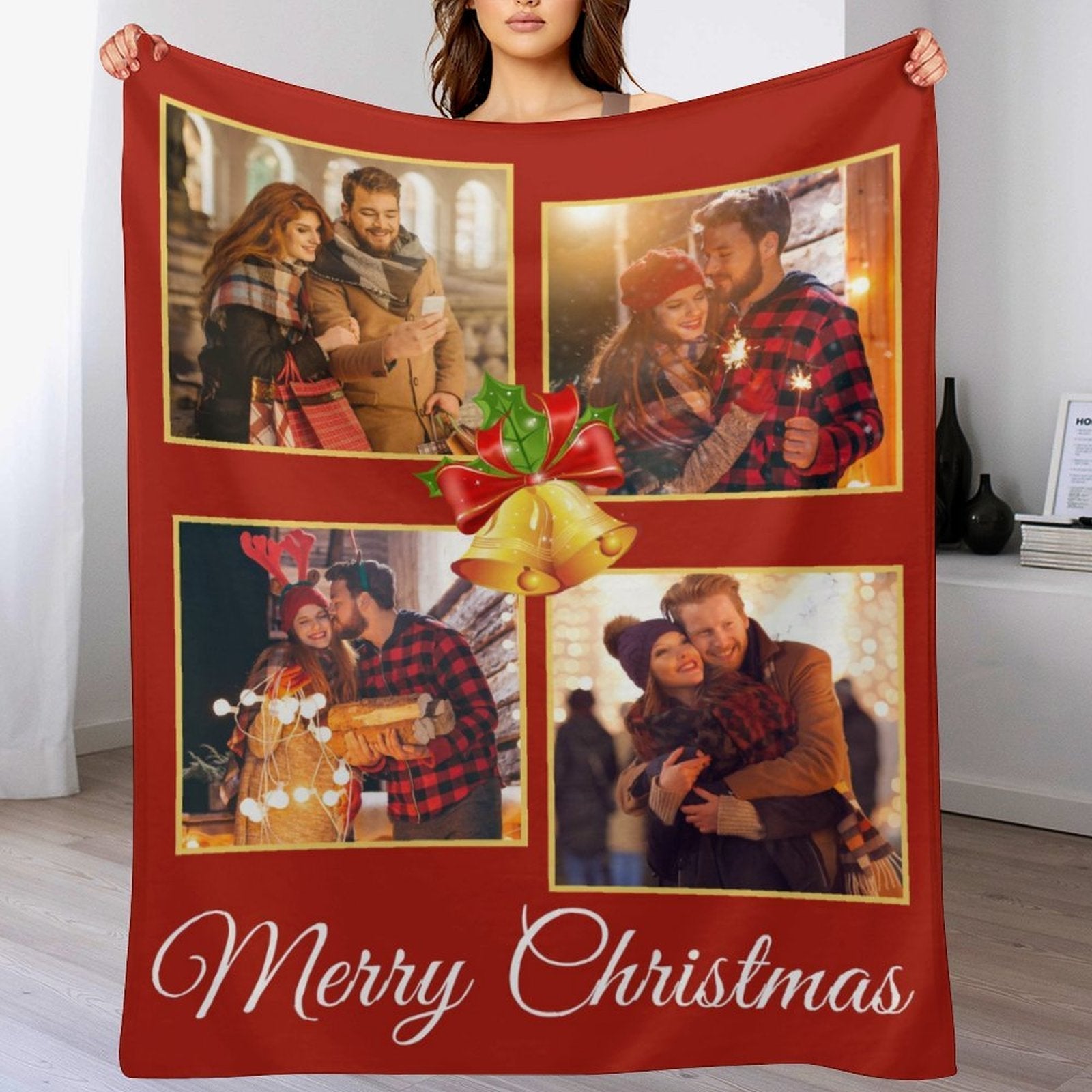 Free Shipping✈️Custom Photo Merry Christmas Blanket For Family - OLESA