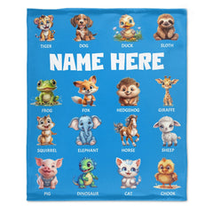 Free Shipping✈️Cute Animal Names Custom Personalized Blanket - Gifts for Kids - OLESA