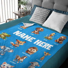Free Shipping✈️Cute Animal Names Custom Personalized Blanket - Gifts for Kids - OLESA
