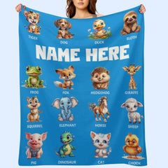 Free Shipping✈️Cute Animal Names Custom Personalized Blanket - Gifts for Kids - OLESA