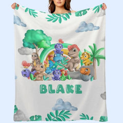 Free Shipping✈️Cute Baby Dinosaur Personalized Custom Blanket - Gifts for Kids - OLESA