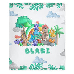 Free Shipping✈️Cute Baby Dinosaur Personalized Custom Blanket - Gifts for Kids - OLESA