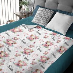 Free Shipping✈️Cute Piggy Name Custom Blanket - Gifts for Kids - OLESA