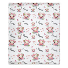 Free Shipping✈️Cute Piggy Name Custom Blanket - Gifts for Kids - OLESA