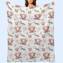 Free Shipping✈️Cute Piggy Name Custom Blanket - Gifts for Kids - OLESA