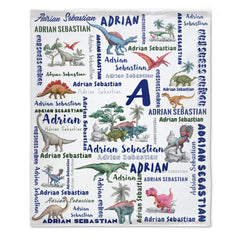 Free Shipping✈️Dinosaur Name Personalized Custom Blanket - Gifts for Kids - OLESA
