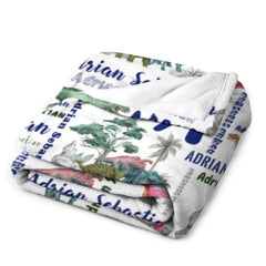 Free Shipping✈️Dinosaur Name Personalized Custom Blanket - Gifts for Kids - OLESA