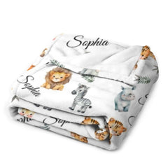 Free Shipping✈️Friends of the Forest Name Custom Blanket - Gift Ideas for Kids - OLESA