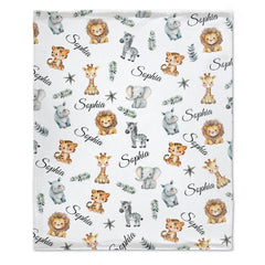 Free Shipping✈️Friends of the Forest Name Custom Blanket - Gift Ideas for Kids - OLESA