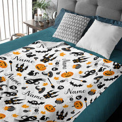 Free Shipping✈️Halloween Name Personalized Custom Blanket - OLESA