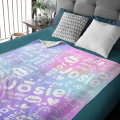 Free Shipping✈️Multicolor Name Personalized Custom Blanket - Perfect Gifts for Birthday - OLESA
