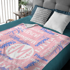Free Shipping✈️Multicolor Unisex Name Personalized Custom Blanket - Perfect for Birthday Gifts - OLESA