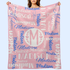 Free Shipping✈️Multicolor Unisex Name Personalized Custom Blanket - Perfect for Birthday Gifts - OLESA