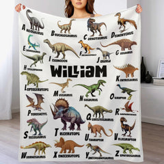 Free Shipping✈️Name Custom Dinosaur Blanket - Gifts for Kids - OLESA