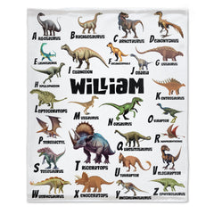 Free Shipping✈️Name Custom Dinosaur Blanket - Gifts for Kids - OLESA