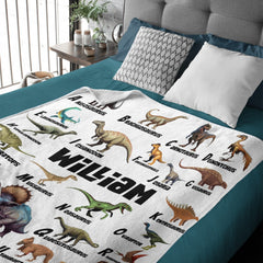 Free Shipping✈️Name Custom Dinosaur Blanket - Gifts for Kids - OLESA