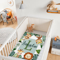 Free shipping✈️Personalized Baby Blankets for Boys Girls - Jungle Bulletin, Names of Our Friends - OLESA