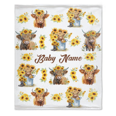 Free Shipping✈️Personalized Cow Print Blanket - Gifts for Newborn - OLESA