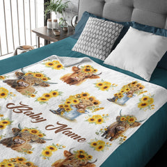 Free Shipping✈️Personalized Cow Print Blanket - Gifts for Newborn - OLESA