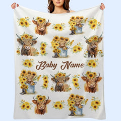 Free Shipping✈️Personalized Cow Print Blanket - Gifts for Newborn - OLESA