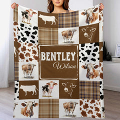 Free shipping✈️Personalized Cowboy Baby Blanket with Name - OLESA