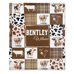 Free shipping✈️Personalized Cowboy Baby Blanket with Name - OLESA