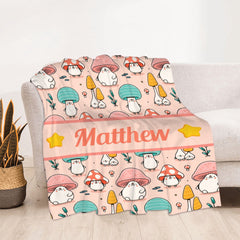 Free Shipping✈️Personalized Cute Mushroom Blanket - Birthday Gifts For Girls Boys - OLESA