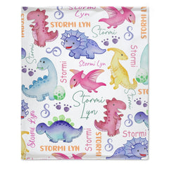 Free Shipping✈️Personalized Dinosaur Blanket Baby - Shower Gift - OLESA