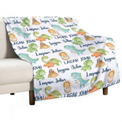 Free Shipping✈️Personalized Dinosaur Name Blanket - Gifts for Baby - OLESA