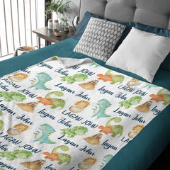 Free Shipping✈️Personalized Dinosaur Name Blanket - Gifts for Baby - OLESA