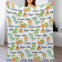 Free Shipping✈️Personalized Dinosaur Name Blanket - Gifts for Baby - OLESA