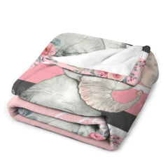 Free Shipping✈️Personalized Floral Elephant Blanket - Customized Name Gift - OLESA