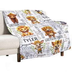 Free Shipping✈️Personalized Forest Animal Name Custom Blanket - OLESA