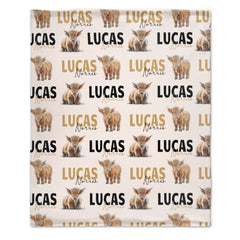 Free Shipping✈️Personalized Highland Cow Brown Blanket - Gift Ideas for Kids - OLESA