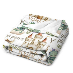 Free Shipping✈️Personalized Name Dragon Castle Baby Blanket - OLESA