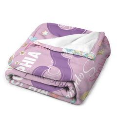 Free Shipping✈️Personalized Unicorn Blanket for Girls Name Blankets - OLESA