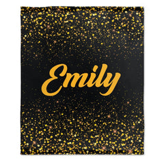Free Shipping✈️Sparkling Gold Glitter Personalized blanket with Name - Birthday Anniversary Gift - OLESA
