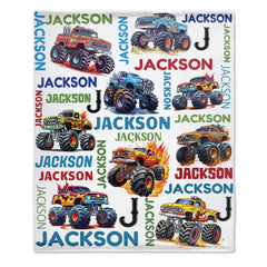 Free Shipping✈️Truck Custom Name Blanket-Personalized Baby Blanket for Girls&Boys - OLESA