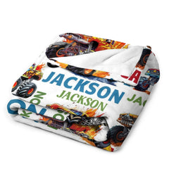 Free Shipping✈️Truck Custom Name Blanket-Personalized Baby Blanket for Girls&Boys - OLESA