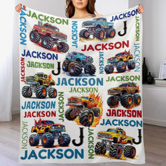 Free Shipping✈️Truck Custom Name Blanket-Personalized Baby Blanket for Girls&Boys - OLESA