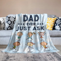 Gift For Dads - Best Dad Ever, Just Ask - Personalized Blanket - OLESA